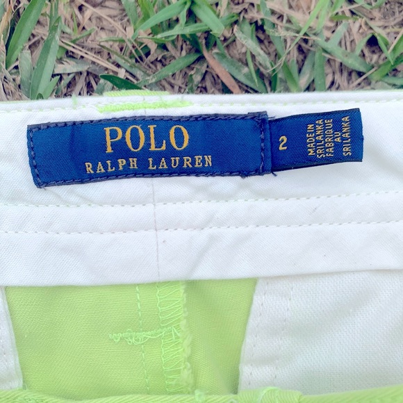 POLO Ralph Lauren Highlighter Green Shorts Size 2 - Picture 5 of 10